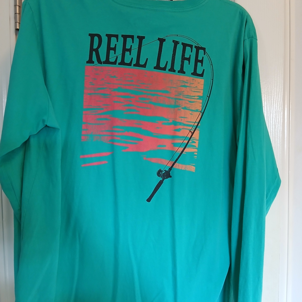 Mens UV Long Sleeve THE REEL LIFE T-shirt